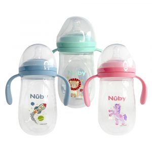 Biberón de Cuello Ancho con Asas 10oz Nuby