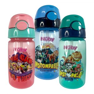 Vaso con Popote Suave de Silicón y Tapa con Botón Nuby Flip-It 14oz – Nuby – Colección Paw Patrol Dino Movie